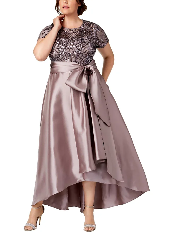 Plus Womens Sequined Mesh Formal Dress Sequin Dress Fashion