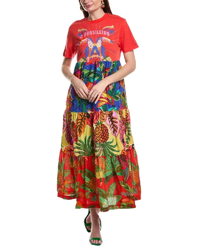 FARM Rio A Brasileira Midi T-Shirt Dress Midi Skirt Outfit