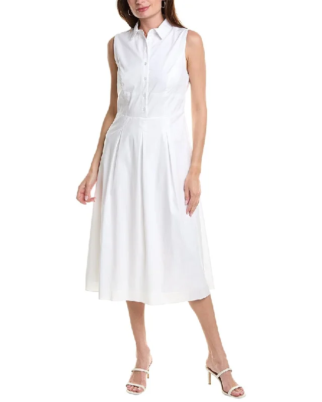 Nicole Miller Midi Shirtdress Soft A-line Skirt