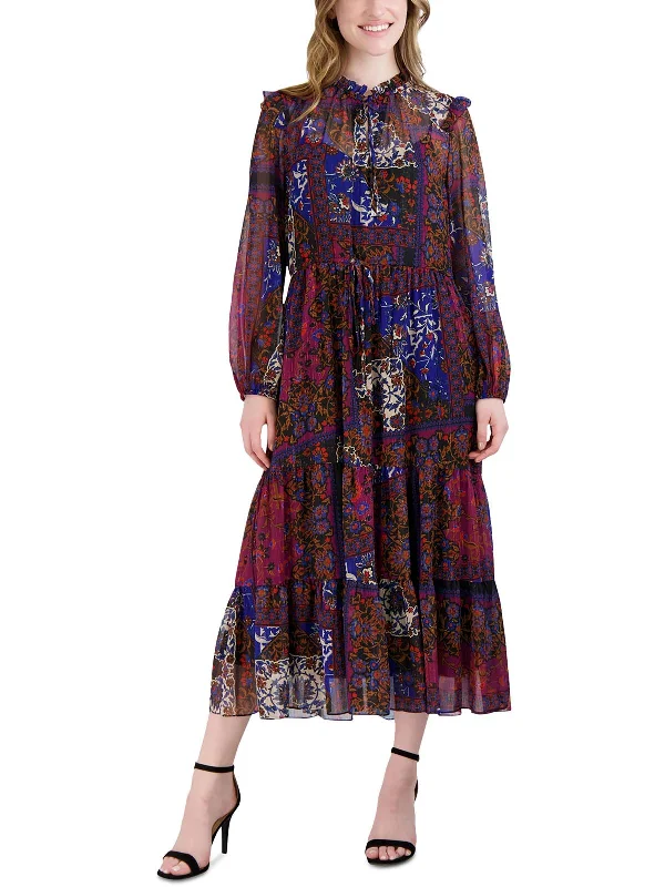 Womens Sheer Midi Dress Floral Midi Skirt