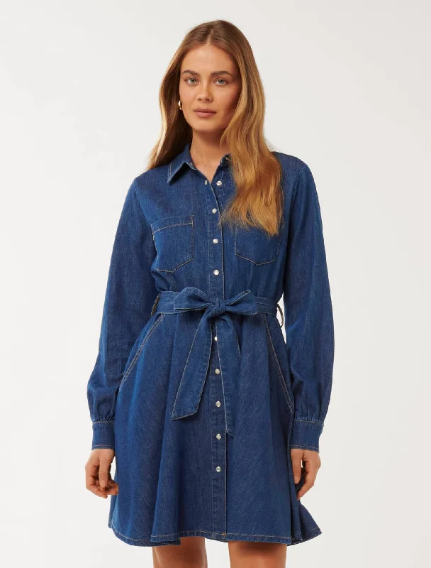 Colette Denim Shirt Dress Dress Shirt Chic