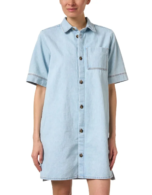 Lopez Denim Shirt Dress In Blue Oversized Shirt Dress