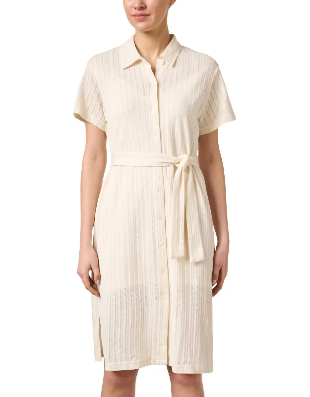 Marinella Cotton Shirt Dress In Ivory Soft Shirt Dress